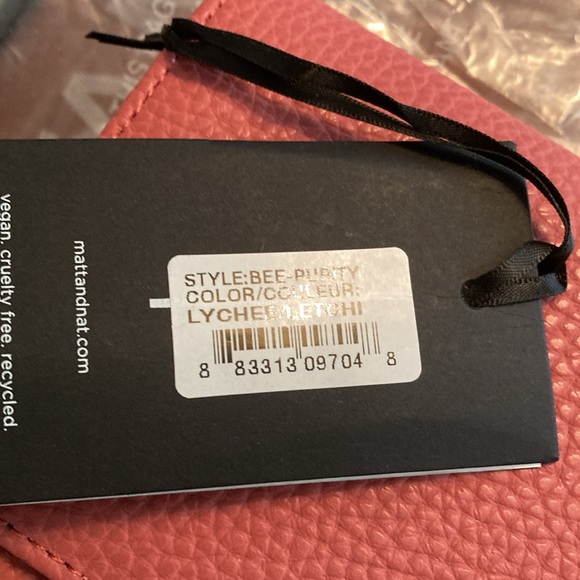 Matt & Nat BEE Vegan Leather Crossbody Bag Lychee NWT Pink Blush Rose - Picture 4 of 6